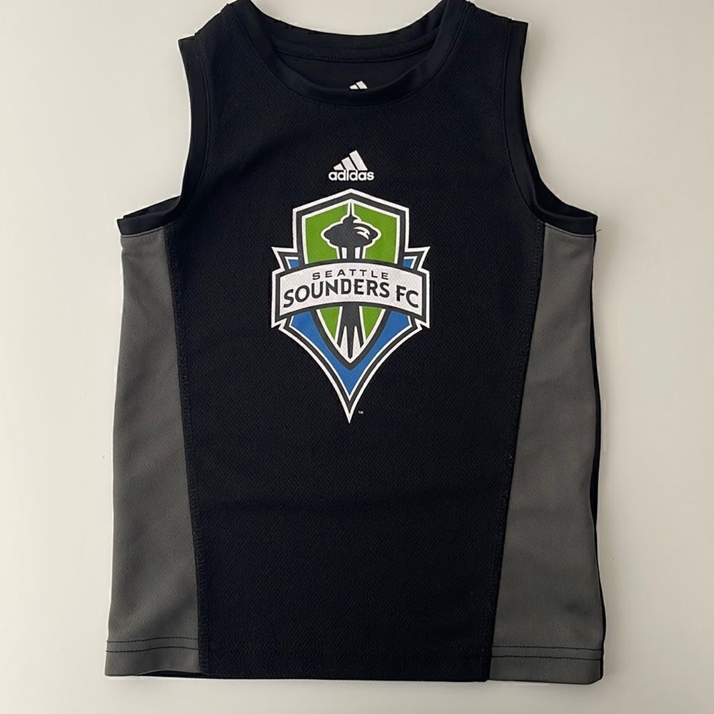 Adidas Seattle Sounders FC soccer tank top.  Size Boys Small. Size Boys 4.